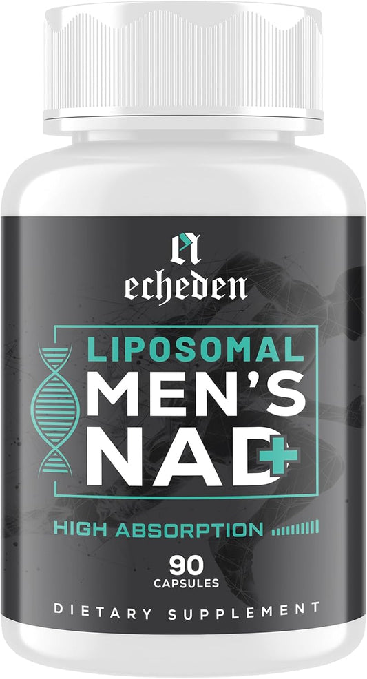 High-Potency Liposomal NAD+ Supplement for Men - 5-in-1 Formula with 99% Absorption - Made in USA - 90 Vegan Capsules