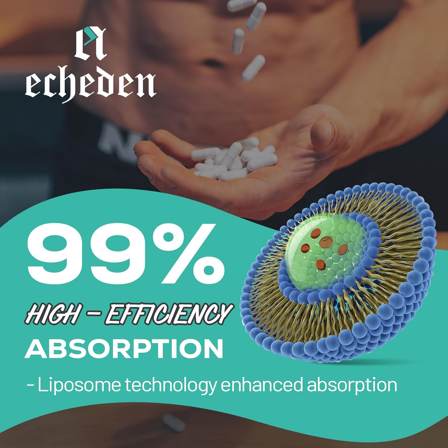 High-Potency Liposomal NAD+ Supplement for Men - 5-in-1 Formula with 99% Absorption - Made in USA - 90 Vegan Capsules