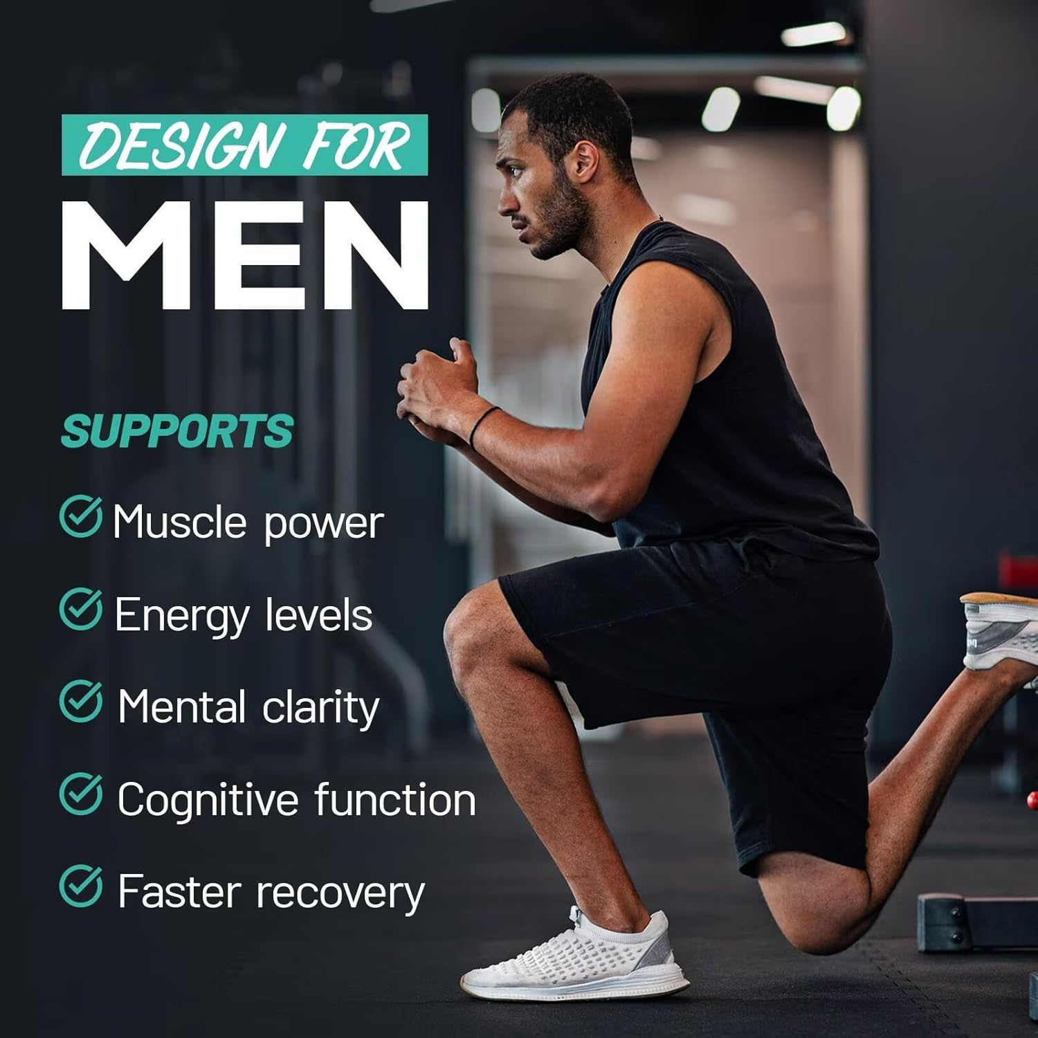 High-Potency Liposomal NAD+ Supplement for Men - 5-in-1 Formula with 99% Absorption - Made in USA - 90 Vegan Capsules