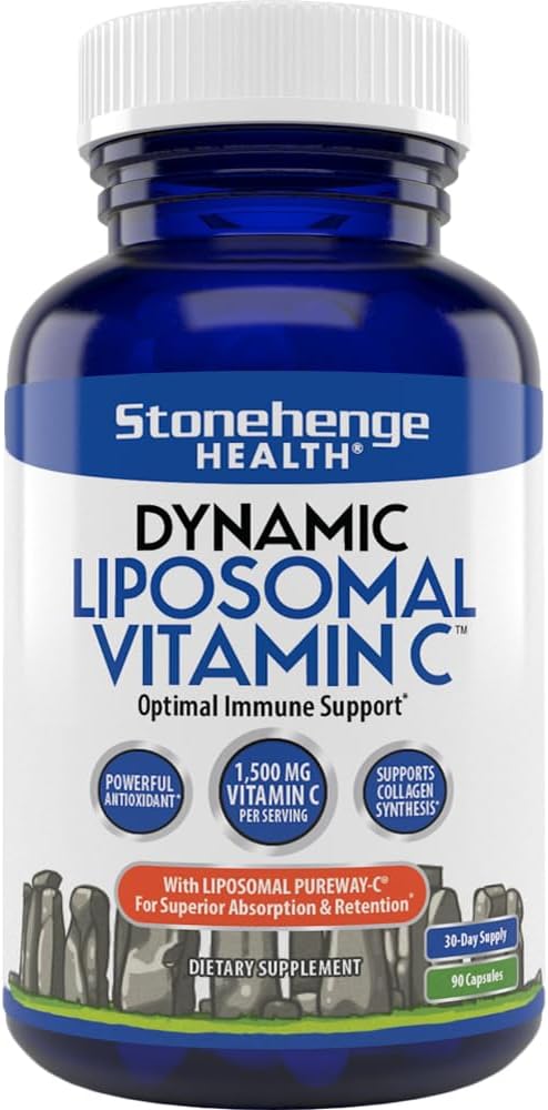 High Potency Liposomal Vitamin C Capsules - 1500mg - 90 Count - Non-GMO Sunflower Source - Immune System Support, Collagen, Brain Health*