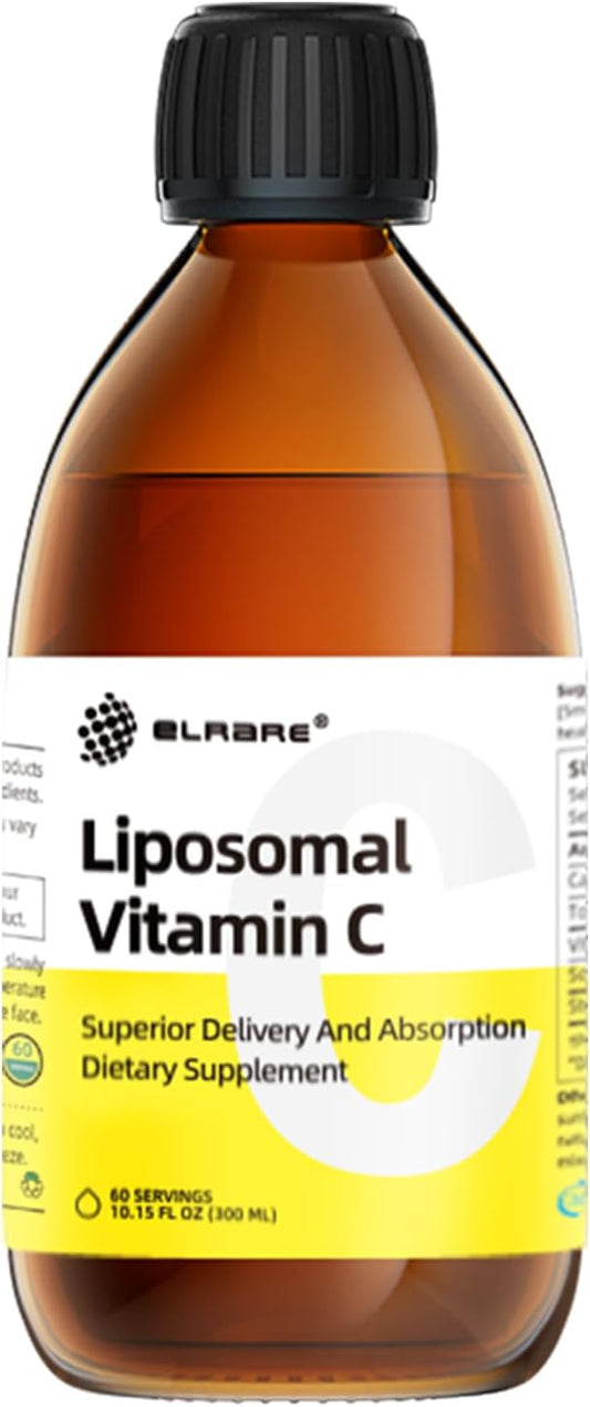 High Potency Liposomal Vitamin C Supplement for Immune Support - 1250mg, Superior Absorption, Skin Health, Non-GMO - 60 Servings