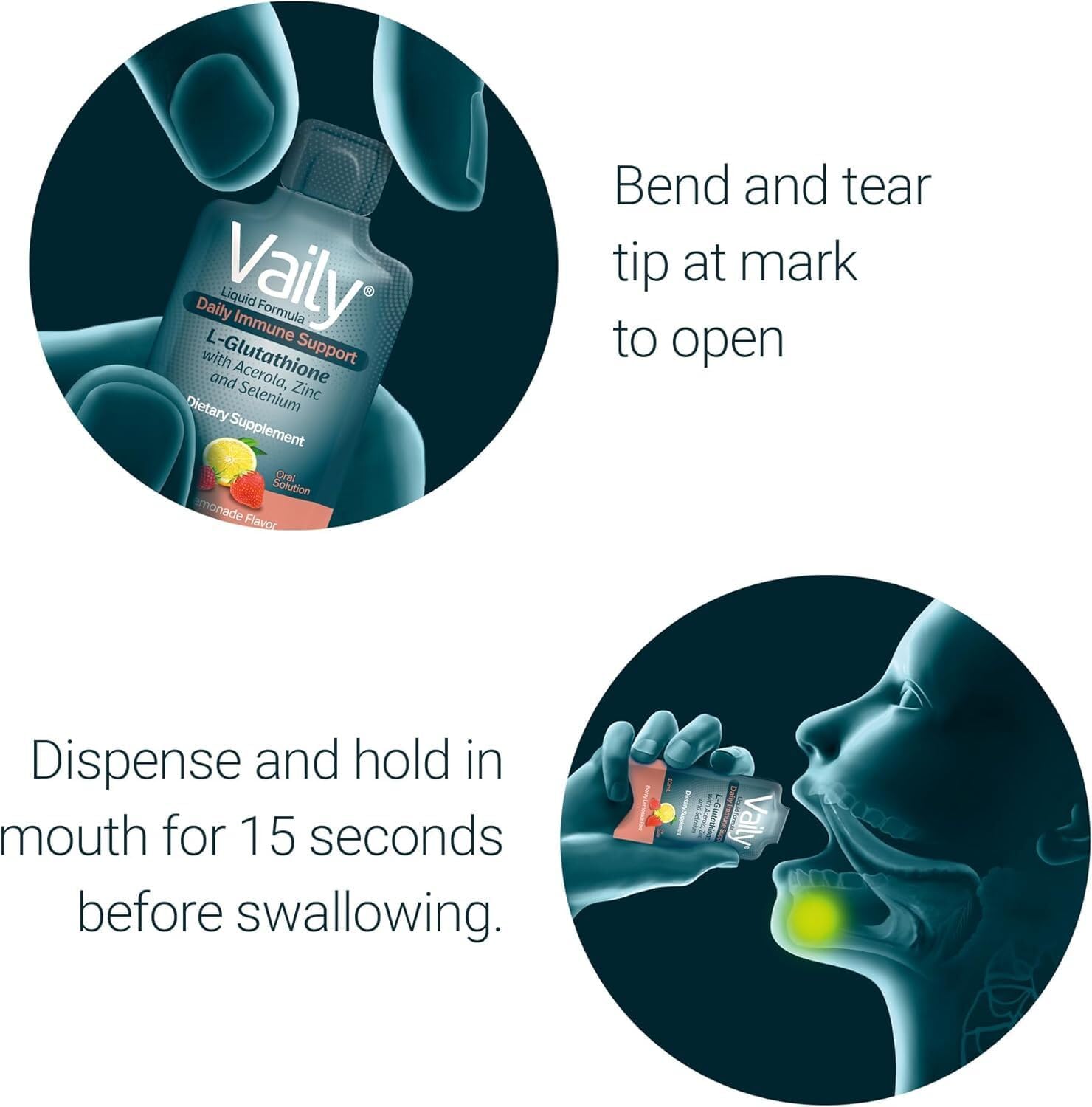 High Potency Liquid Glutathione Supplement with Acerola Vitamin C, Zinc & Selenium - Immune Support for Adults - Antioxidant & Skin Health - 30 Single-dose Vials