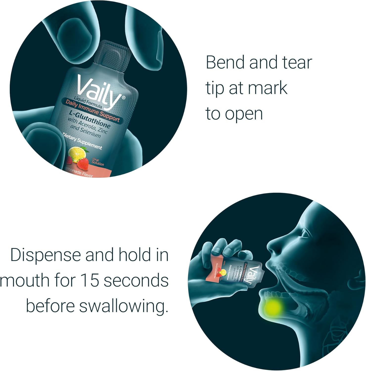 High Potency Liquid Glutathione Supplement with Acerola Vitamin C, Zinc, and Selenium - Immune Support for Adults - Skin Health and Detox - 30 Single-dose Vials