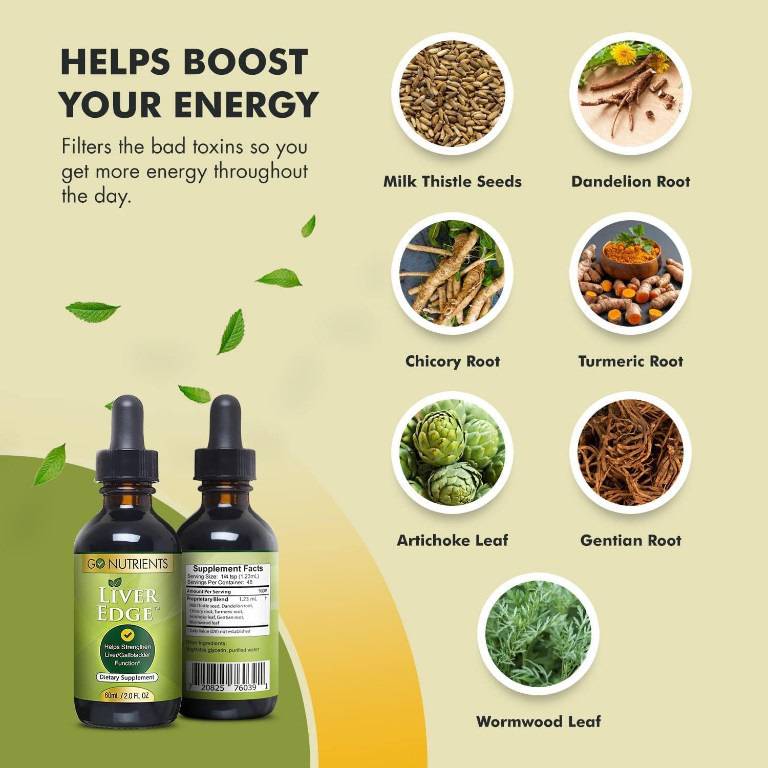 High Potency Liver Edge & Nascent Iodine Supplement - Liquid Drops for Liver Cleanse - Non-GMO, Gluten-Free Liver Support with Milk Thistle Seed