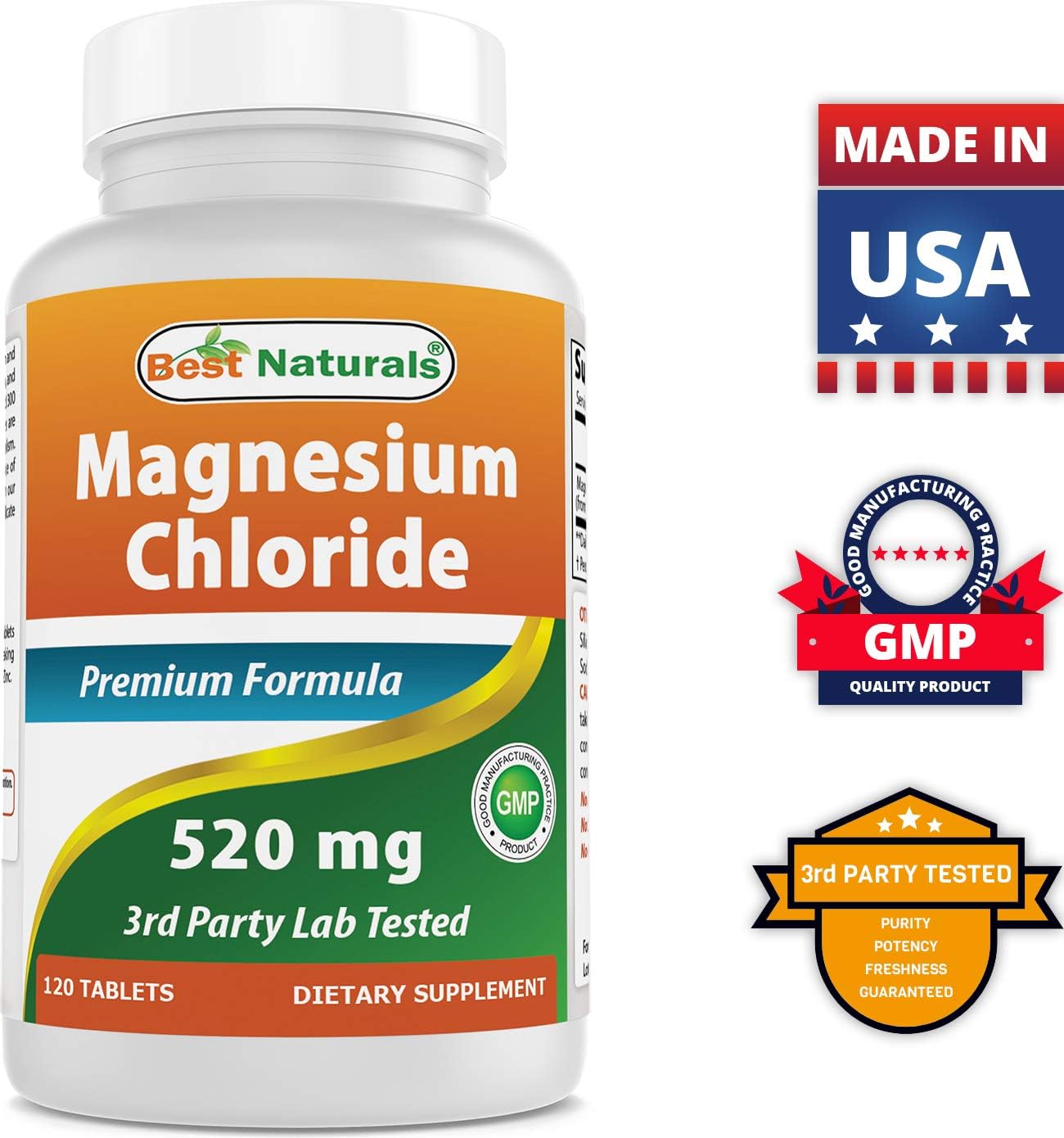 High Potency Magnesium Chloride and Selenium Supplement - 520mg Magnesium, 200mcg Selenium - Top Quality Naturals Formula