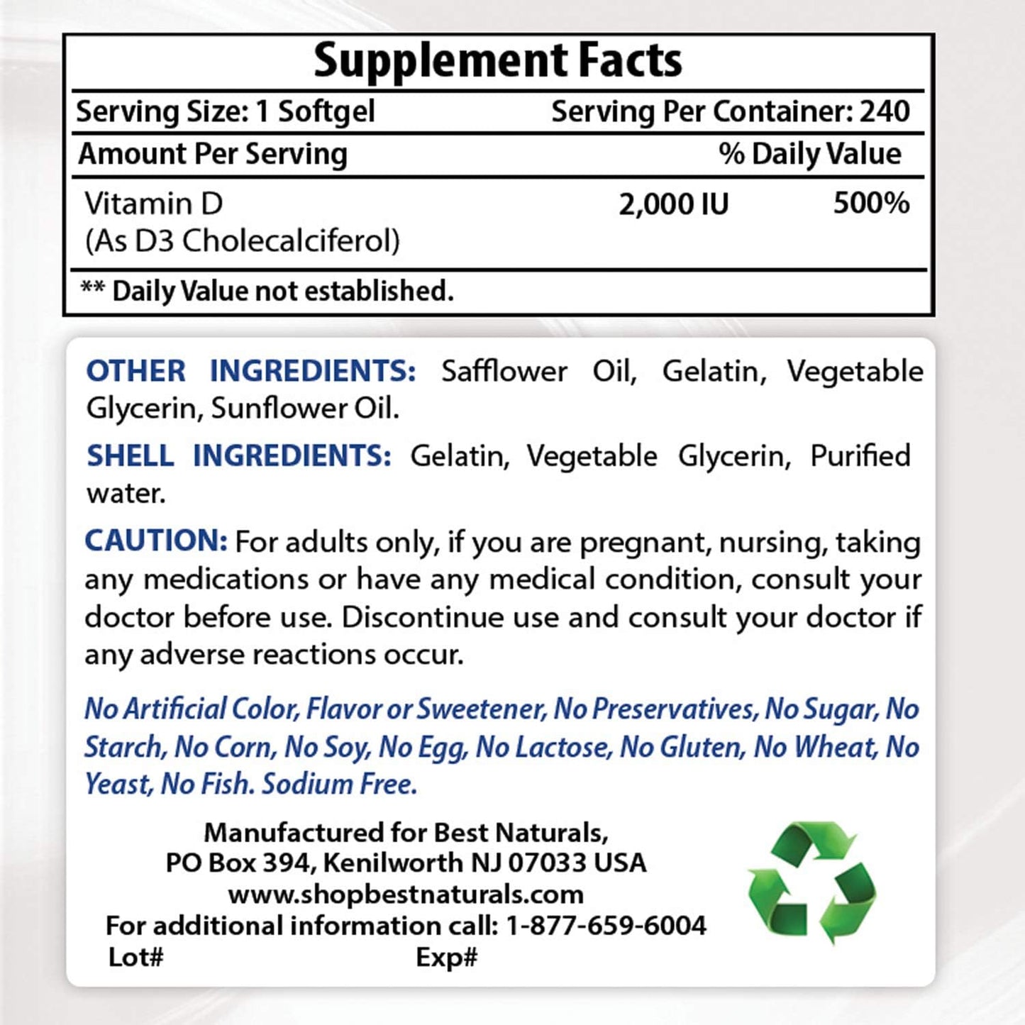 High Potency Magnesium Oxide 500 mg with Vitamin D3 2000 IU for Maximum Benefits