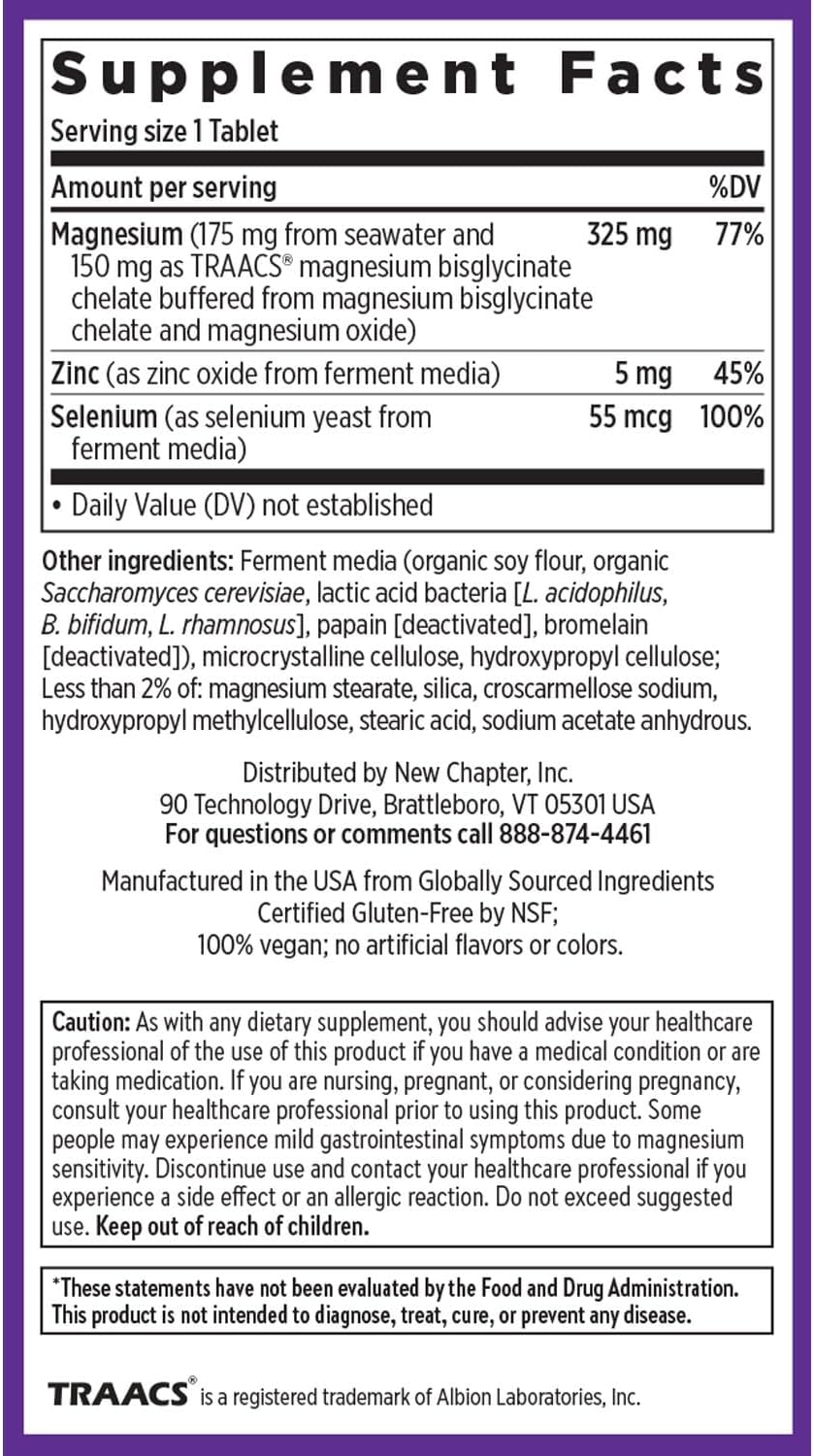 High-Potency Magnesium-Selenium-Zinc Supplement for Post-Workout Recovery, Muscle Support, and Hydration, 30 Tablets