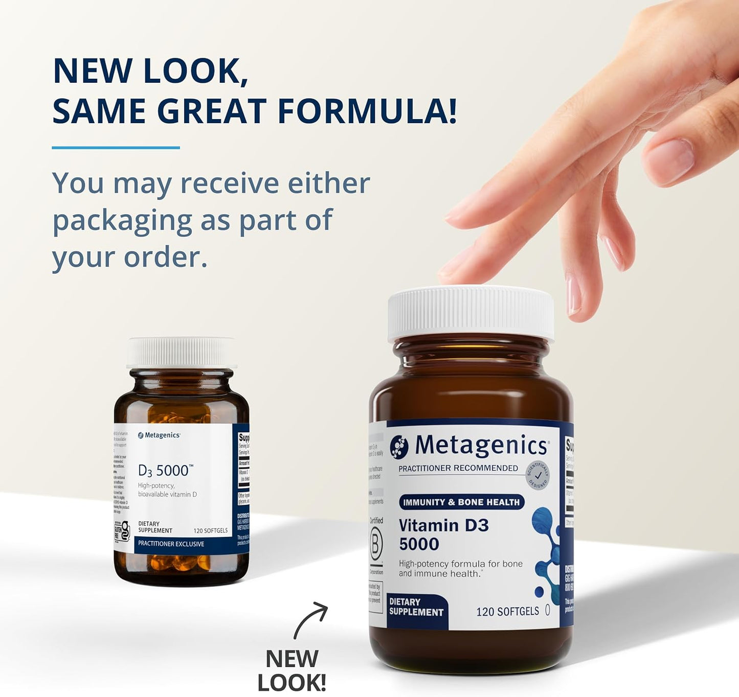 High-Potency Metagenics Vitamin D3 5000 Softgels for Immune, Bone, and Heart Health - Non-GMO & Gluten-Free - 120 Count