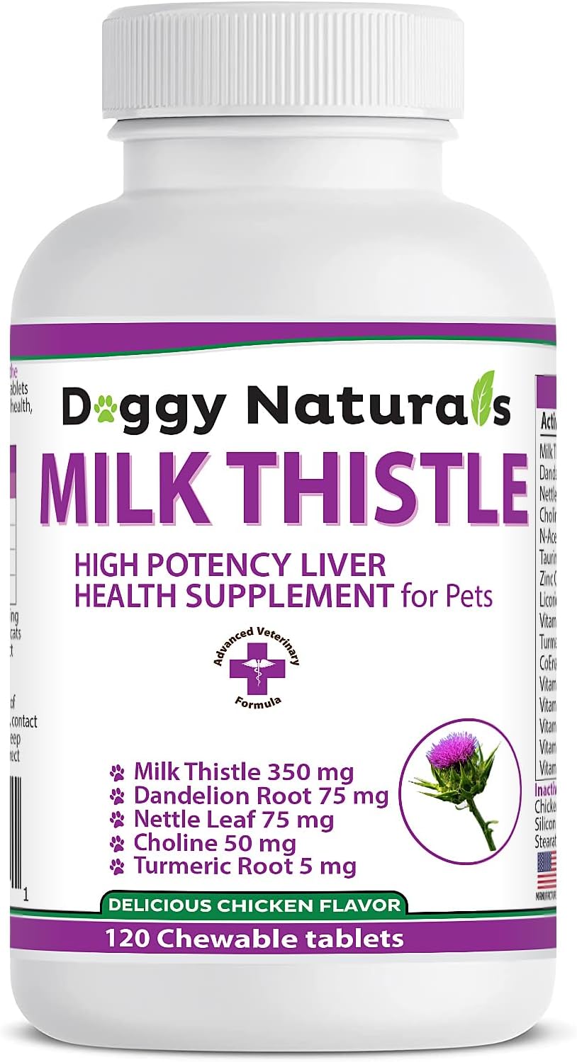 High Potency Milk Thistle Liver Health Supplement for Dogs - 120 Tablets by Pet Health Pharma