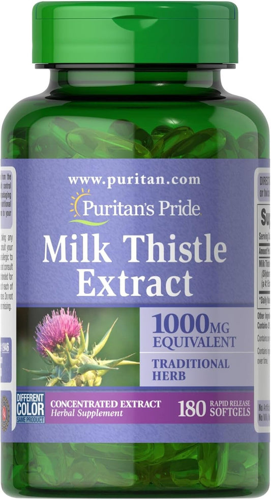 High Potency Milk Thistle Silymarin Extract 200mg - Liver Support Supplement, 6 Month Supply - 180 Capsules