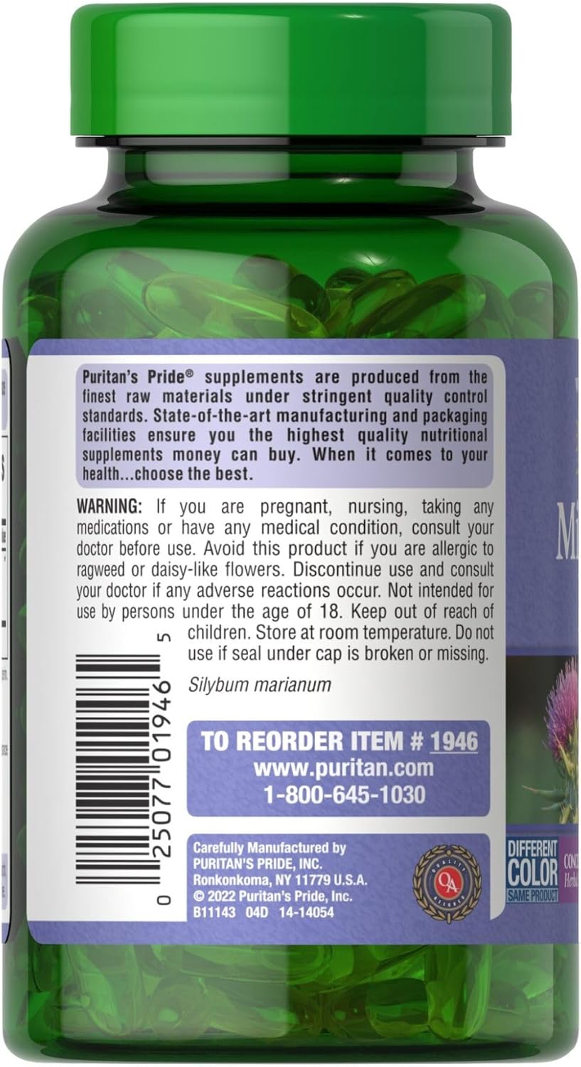 High Potency Milk Thistle Silymarin Extract 200mg - Liver Support Supplement, 6 Month Supply - 180 Capsules