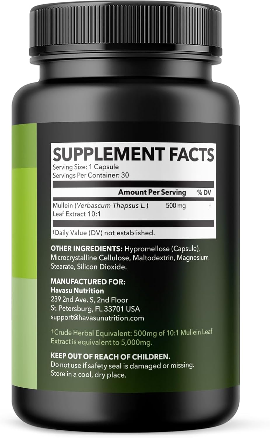High-Potency Mullein Leaf Capsules for Lung Health - 5000mg Extract 10:1 - Vegan, Non-GMO - Herbal Supplement for Immune Support - 30ct