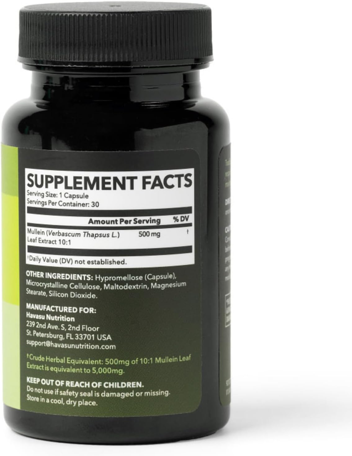 High-Potency Mullein Leaf Capsules for Lung Health - 5000mg Extract 10:1 - Vegan, Non-GMO - Herbal Supplement for Immune Support - 30ct