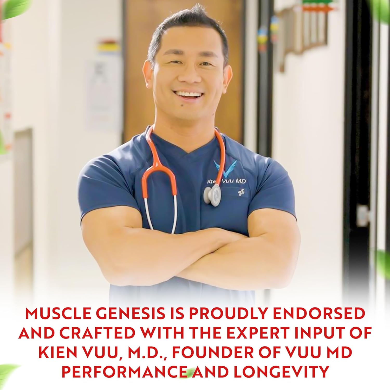 High-Potency Muscle Genesis HMB and Vitamin D3 Supplement - Supports Recovery, Lean Muscle Mass, and Healthy Aging in Men - 5000mg Per Serving