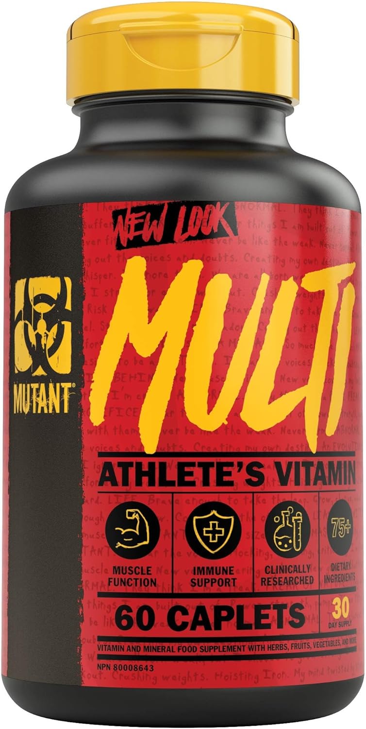 High Potency Mutant Multi Vitamins for Heavy Lifting - 60 Tablets with 75+ Ingredients