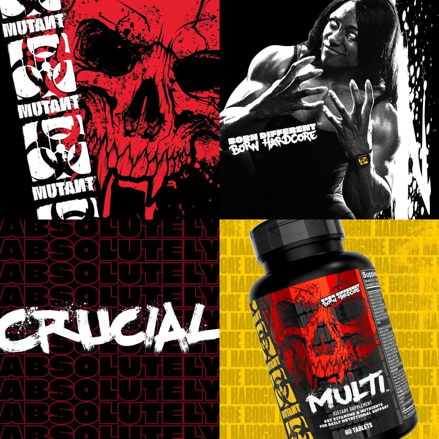 High Potency Mutant Multi Vitamins for Heavy Lifting - 60 Tablets with 75+ Ingredients