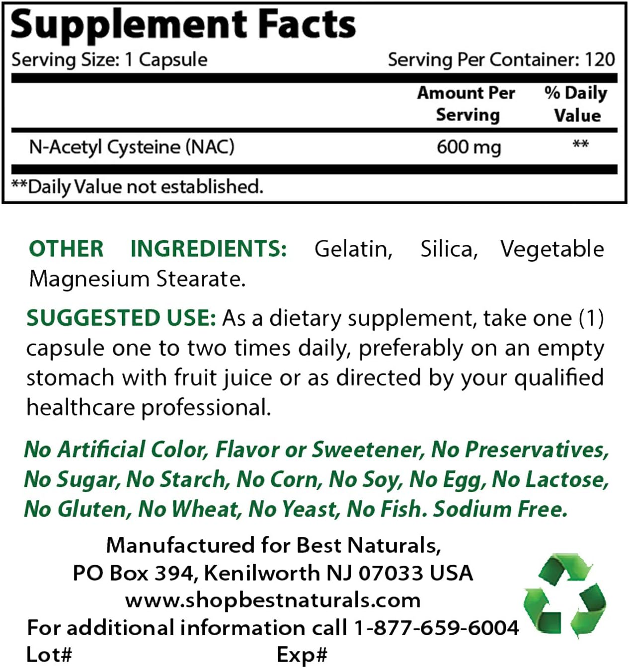 High Potency NAC 600 mg and Quercetin 1000 mg Supplement for Immune Support and Antioxidant Protection