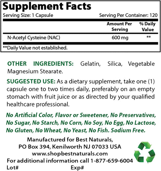 High Potency NAC 600 mg and Quercetin 1000 mg Supplement for Immune Support and Antioxidant Protection