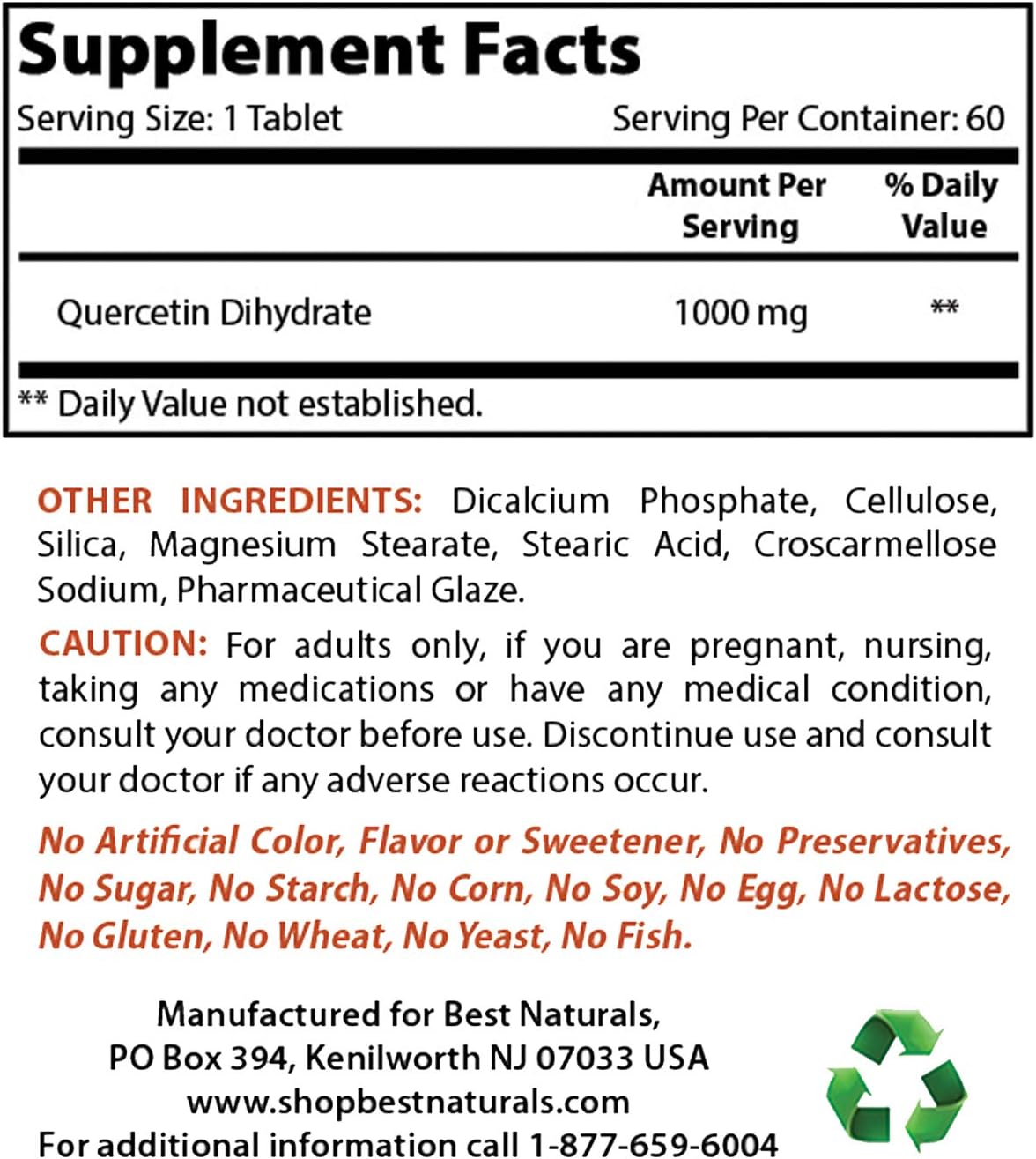 High Potency NAC 600 mg and Quercetin 1000 mg Supplement for Immune Support and Antioxidant Protection