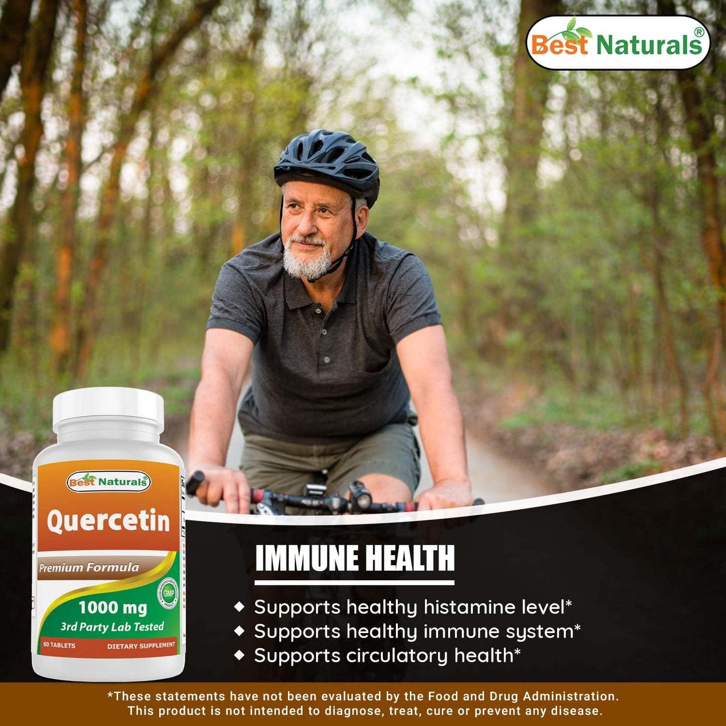 High Potency NAC 600 mg and Quercetin 1000 mg Supplement for Immune Support and Antioxidant Protection