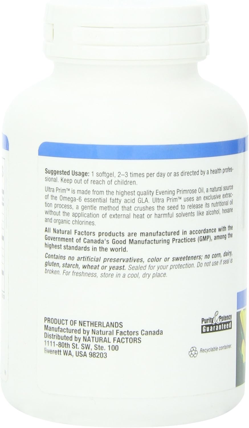 High Potency Natural Factors Evening Primrose Oil Softgels - 1000mg, 90 Count, Omega-6 GLA Supplement