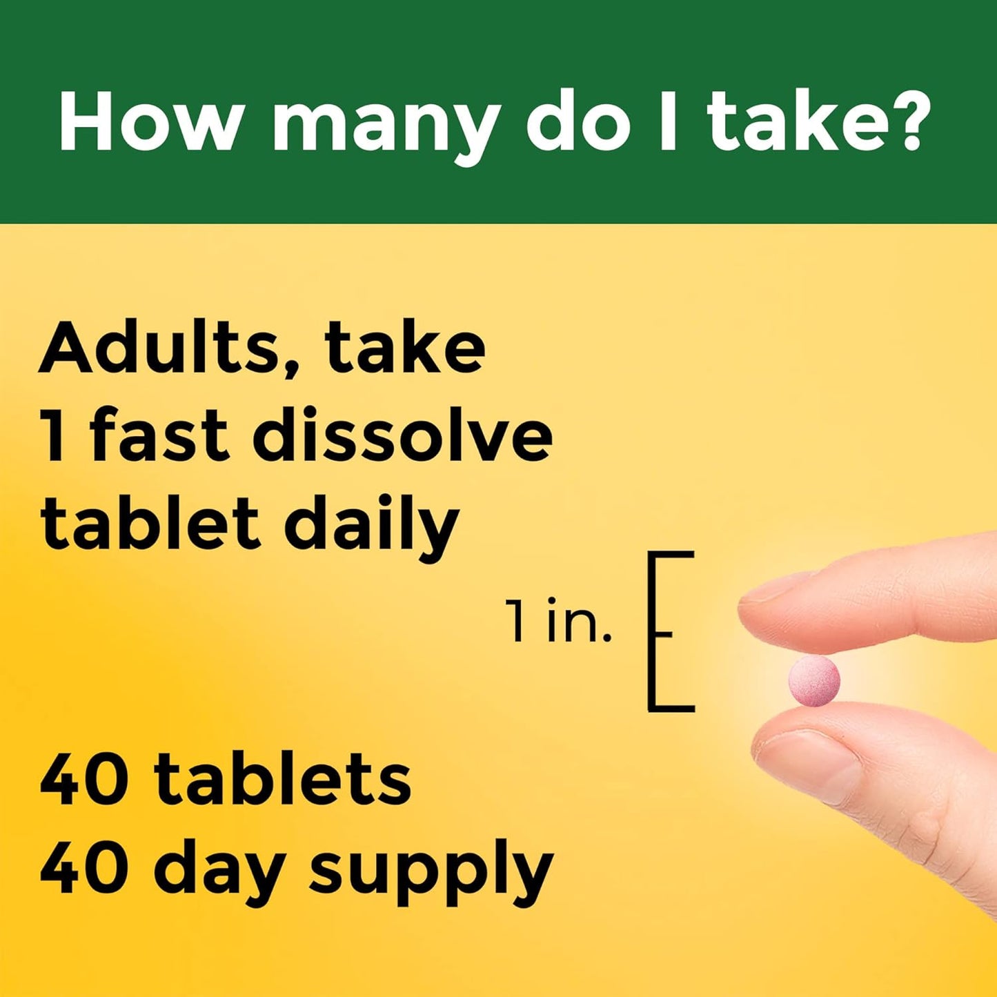 High Potency Nature Made Vitamin B12 3000 mcg Sublingual Tablets for Energy Metabolism, 40 Sugar-Free Fast Dissolve Tabs