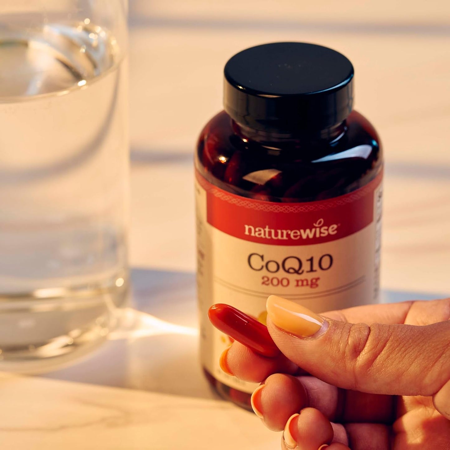 High Potency NatureWise CoQ10 200mg Softgels - Heart Health & Energy Supplement - Antioxidant - Vegan & Non-GMO - 200 Count