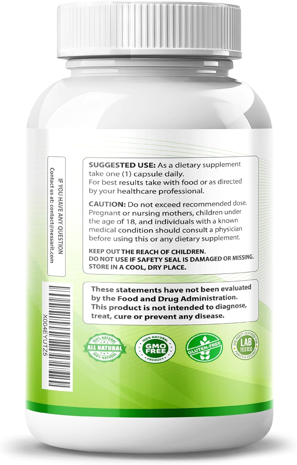 High Potency NESSARIT Wormwood Supplement with Black Walnut, Berberine, Whole Cloves, and Ginger for Digestive Health - 150 Count - USA Made & Tested