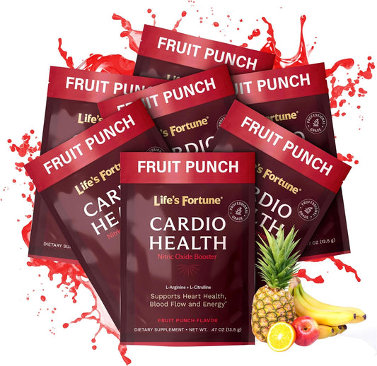 High Potency Nitric Oxide Booster Powder with L Arginine & L Citrulline - Natural Fruit Punch Flavor (7 Servings)