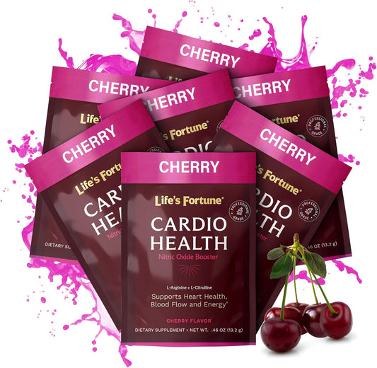 High Potency Nitric Oxide Supplement Powder with L Arginine & L Citrulline - Natural Cherry Flavor - 7 Servings, Single Pack