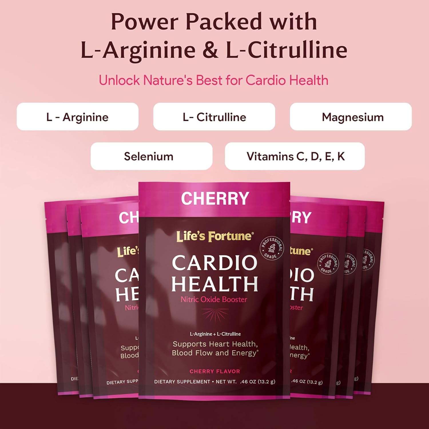 High Potency Nitric Oxide Supplement Powder with L Arginine & L Citrulline - Natural Cherry Flavor - 7 Servings, Single Pack