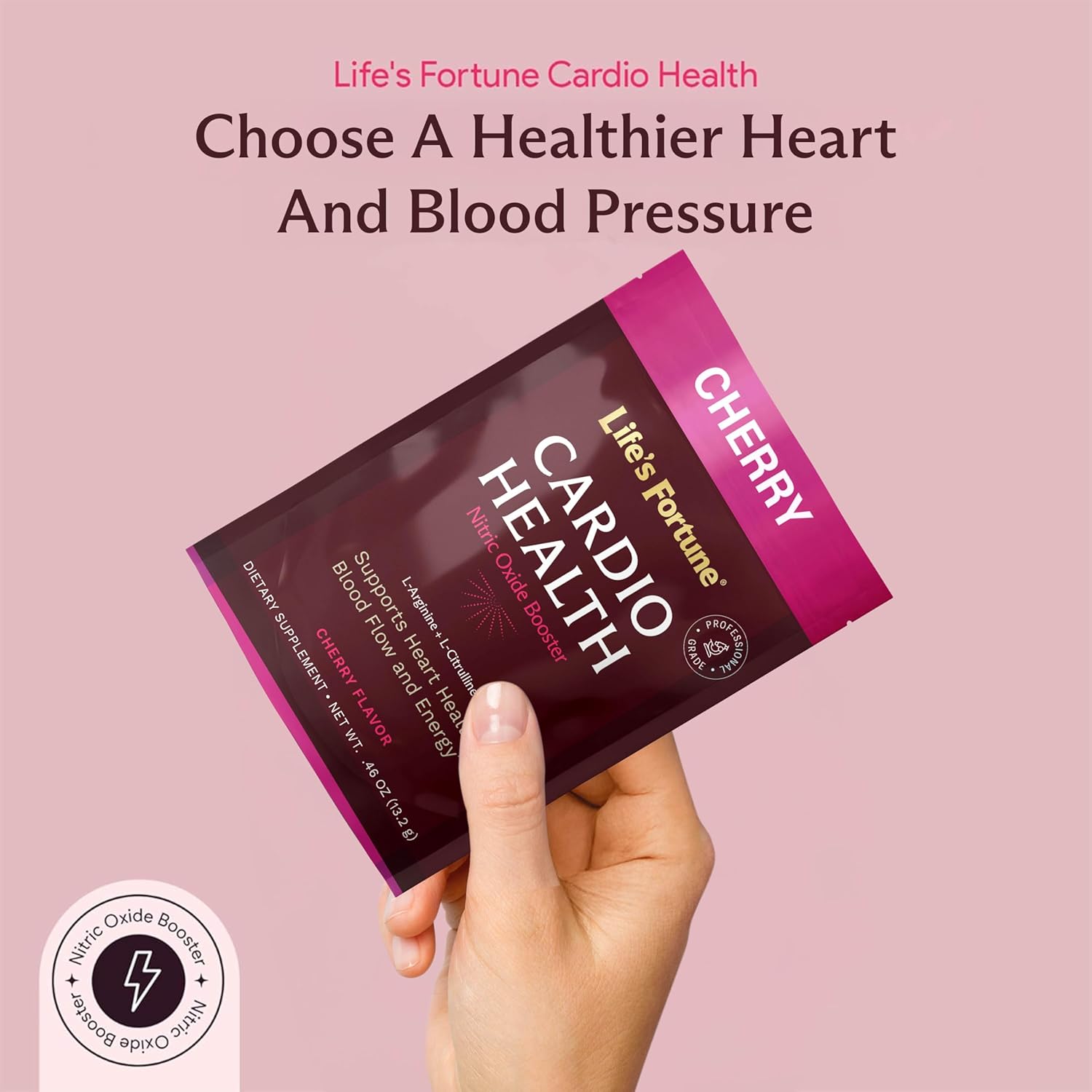 High Potency Nitric Oxide Supplement Powder with L Arginine & L Citrulline - Natural Cherry Flavor - 7 Servings, Single Pack