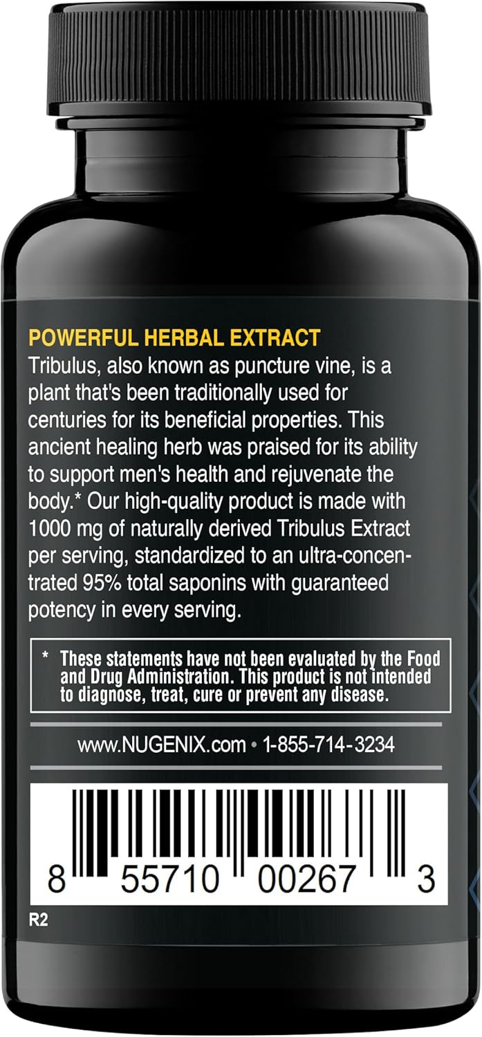 High Potency Nugenix Essentials Tribulus Terrestris Extract for Men - 1000mg, 95% Saponins, Extra Strength - 60 Count