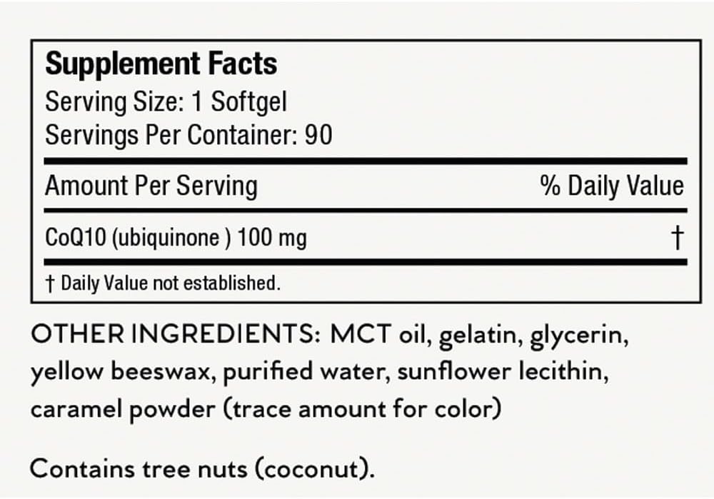 High Potency Nutri-Rich CoQ10 100mg Softgels - Heart Health & Energy Support, Antioxidant for Aging & Statin Users - 3 Month Supply