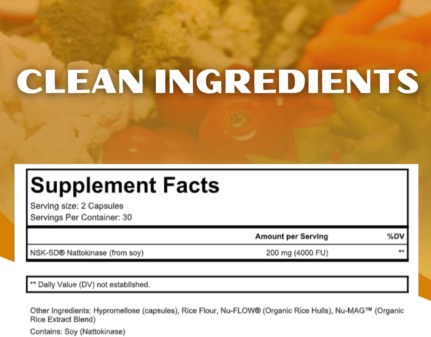 High Potency Nutrient Revolution NSK-SD Nattokinase Supplement for Cardiovascular Support - Optimizes Circulation - Non-GMO & Vegetarian - 60 Ct
