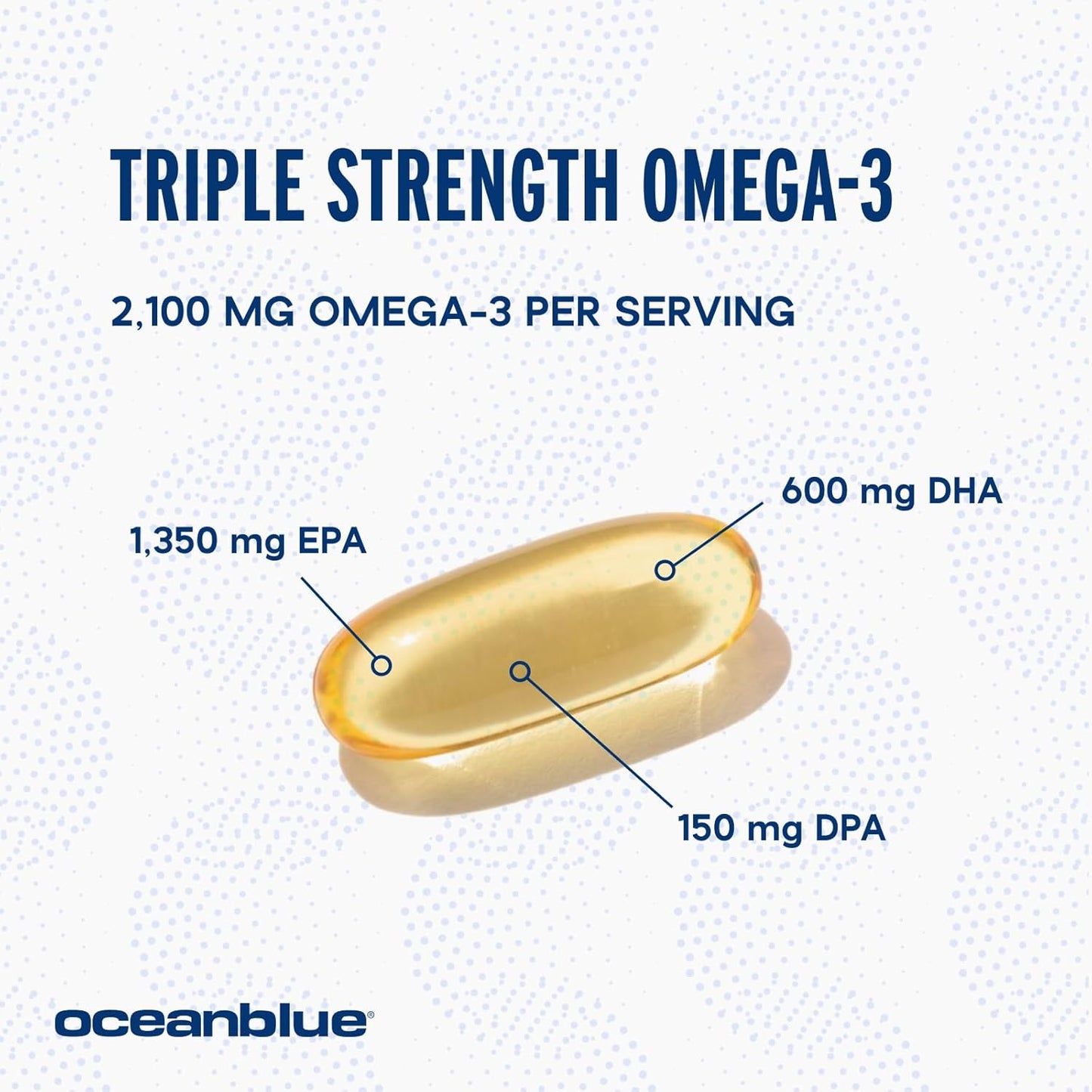 High-Potency OceanBlue Professional Omega-3 2100 - 60 Count Triple Strength Burpless Fish Oil with EPA, DHA & DPA - Orange Flavor - 30 Servings