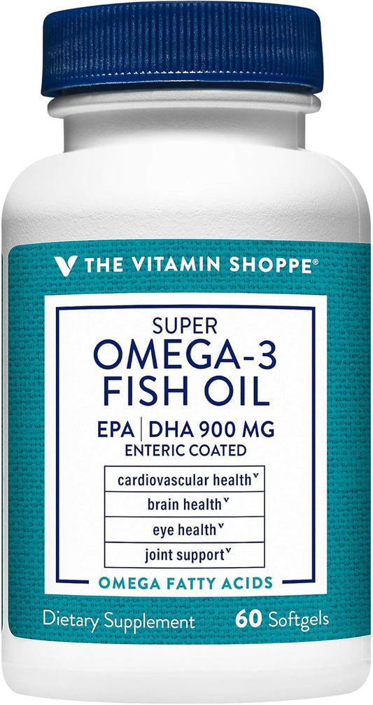 High Potency Omega 3 Fish Oil Softgels for Cardiovascular, Joint, and Brain Health - 1290mg with EPA 735mg & DHA 165mg - Molecularly Distilled - 60 Count