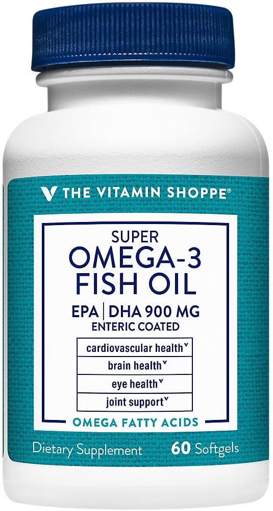 High Potency Omega 3 Fish Oil Softgels for Cardiovascular, Joint, and Brain Health - 1290mg with EPA 735mg & DHA 165mg - Molecularly Distilled - 60 Count