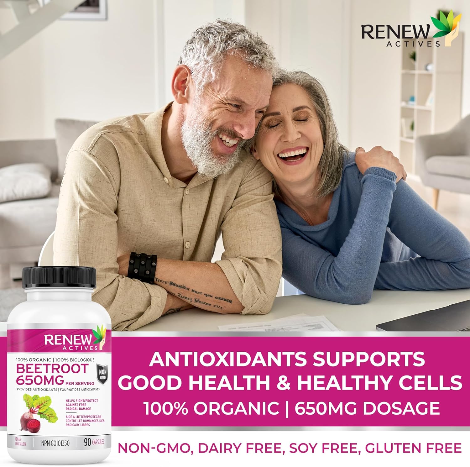 High-Potency Organic Beetroot Supplement for Circulation, Energy, & Antioxidant Benefits - 90 Veggie Capsules from Canada