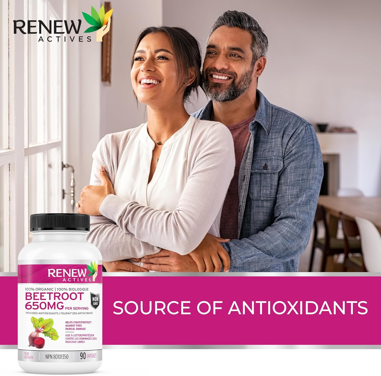 High-Potency Organic Beetroot Supplement for Circulation, Energy, & Antioxidant Benefits - 90 Veggie Capsules from Canada