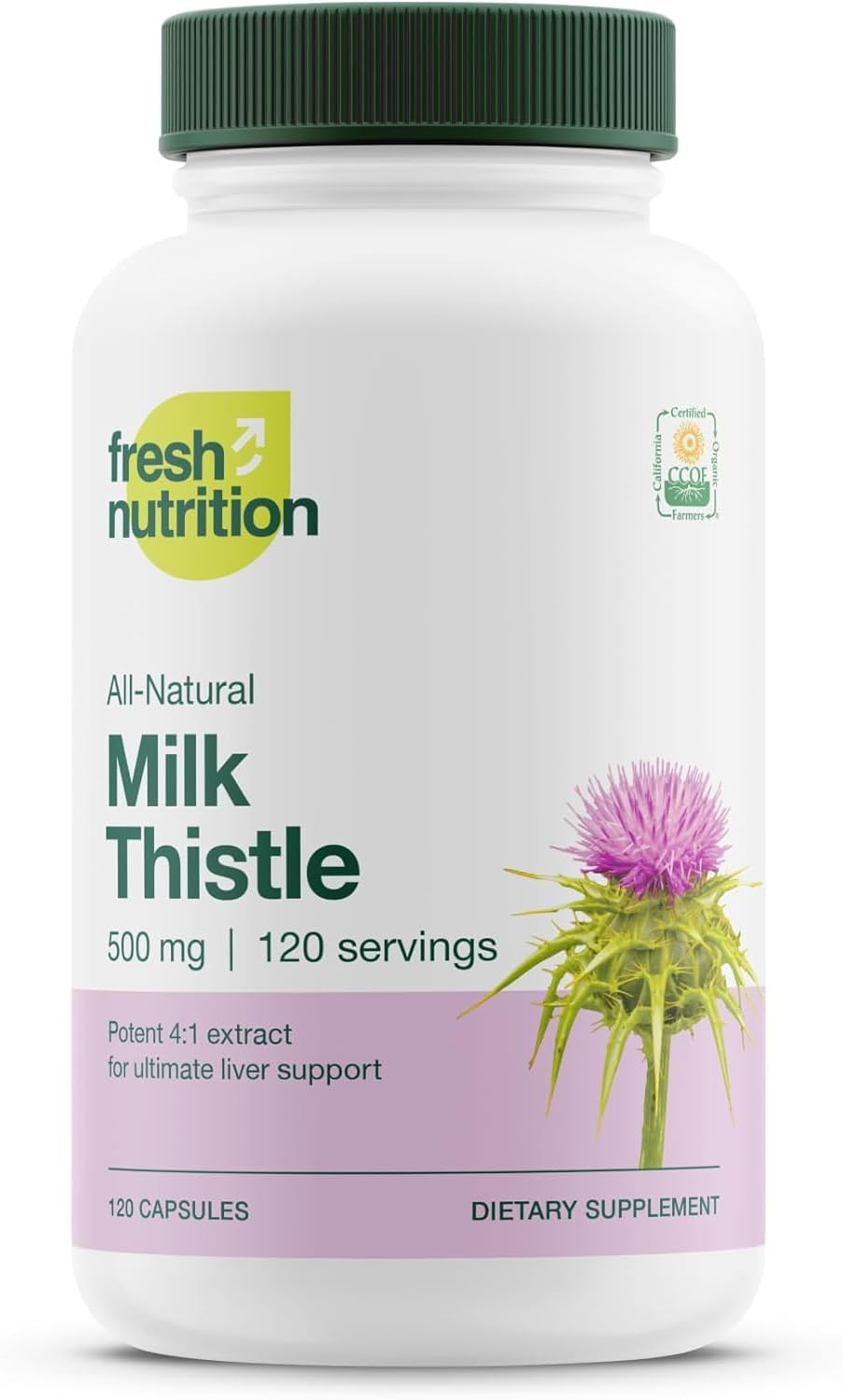High Potency Organic Milk Thistle Supplement - 2000mg - 4 Month Supply - Silymarin Extract 4:1 - Made in USA - 120 Capsules