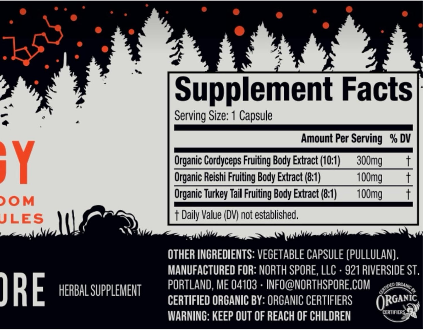 High Potency Organic Mushroom Blend for Stamina & Endurance | Cordyceps, Reishi, Turkey Tail | 60 Day Supply | 100% Fruiting Body Extracts | Vegan, Non-GMO | Made in USA
