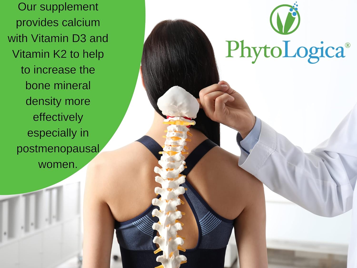 High Potency PhytoLogica Vitamin D3 K2 Supplement with Calcium for Bone & Heart Health (60 Capsules)