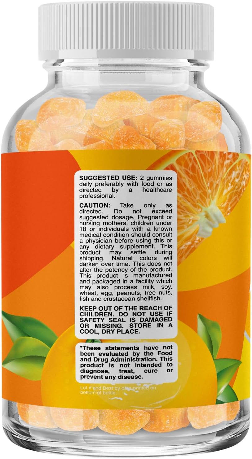 High Potency Phytoral Natural Vitamin C Gummies for Adults - Immune Support & Brain Vitamins Booster