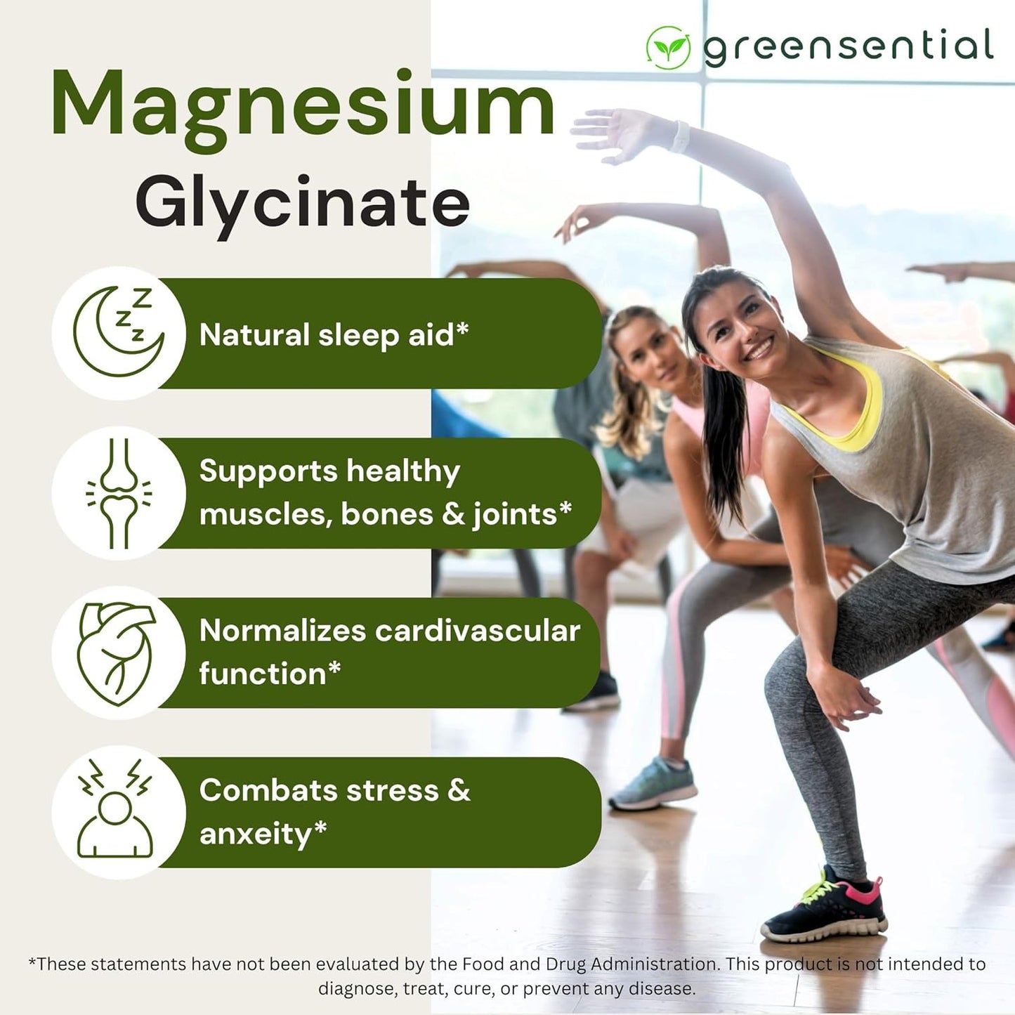 High-Potency Plant-Based Magnesium Glycinate Supplement | 2,500mg | 275mg Elemental Magnesium | Chelated for Better Absorption | Non-GMO, Gluten-Free | 90 Capsules