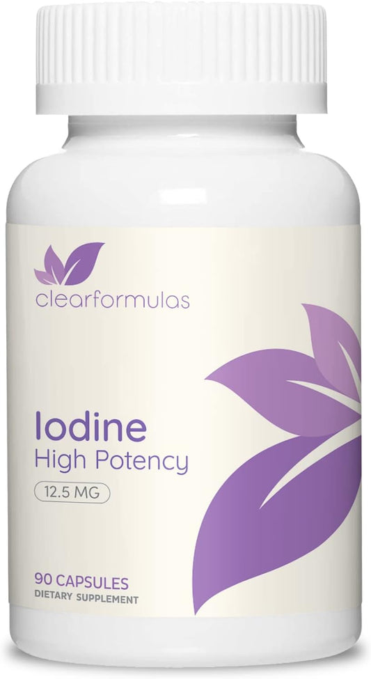 High Potency Potassium Iodine Supplement - 12.5mg Capsules for Thyroid Support & Immunity Boost (90 Count)