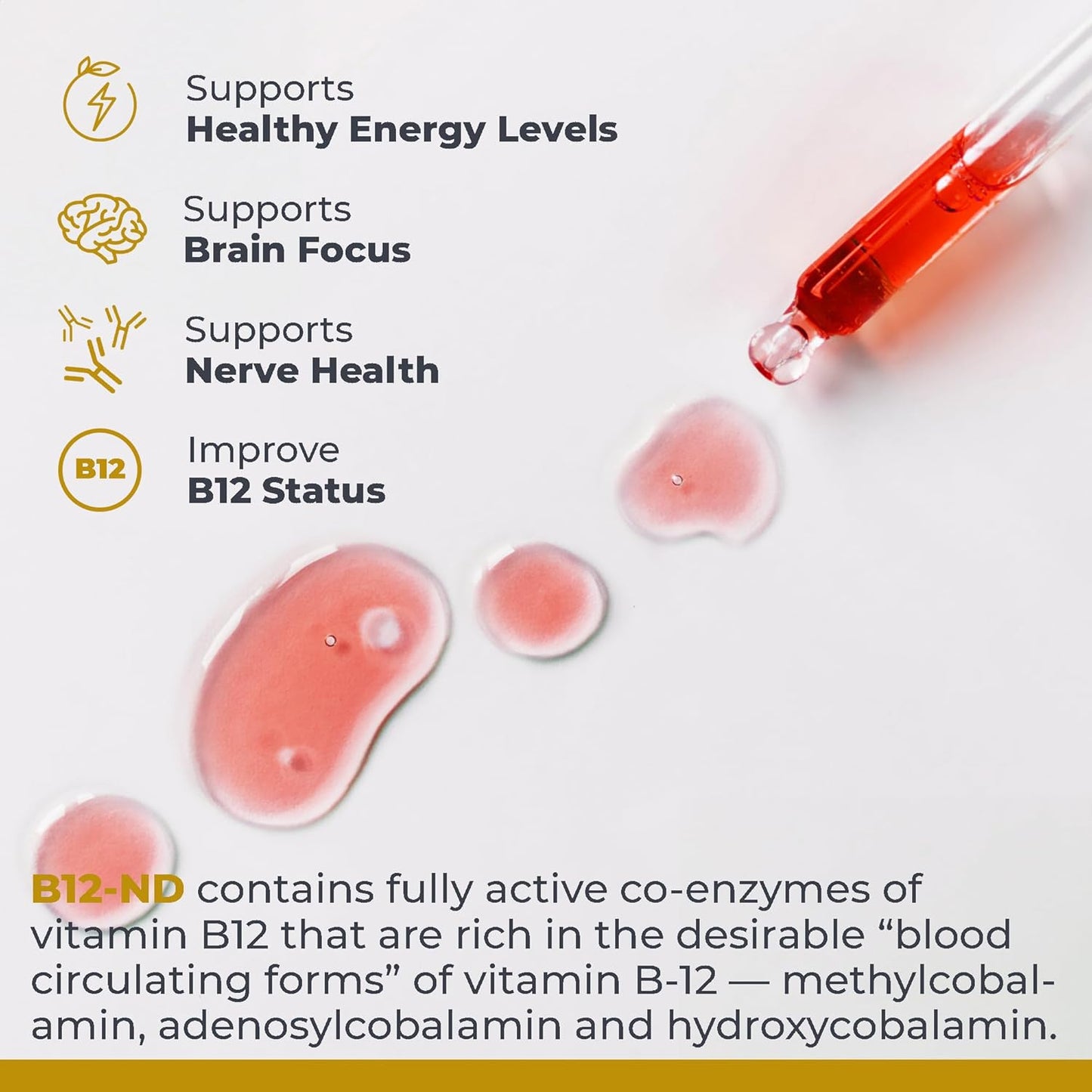High-Potency Premier Research Labs B12-ND for Energy, Memory & Brain Focus - Vegetarian & Vegan Friendly - 2 fl oz