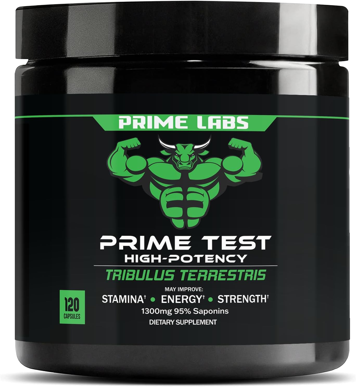 High Potency Prime Labs Tribulus Terrestris for Men - 1300mg with 95% Saponins - Boost Energy, Vitality, Strength - 120 Capsules