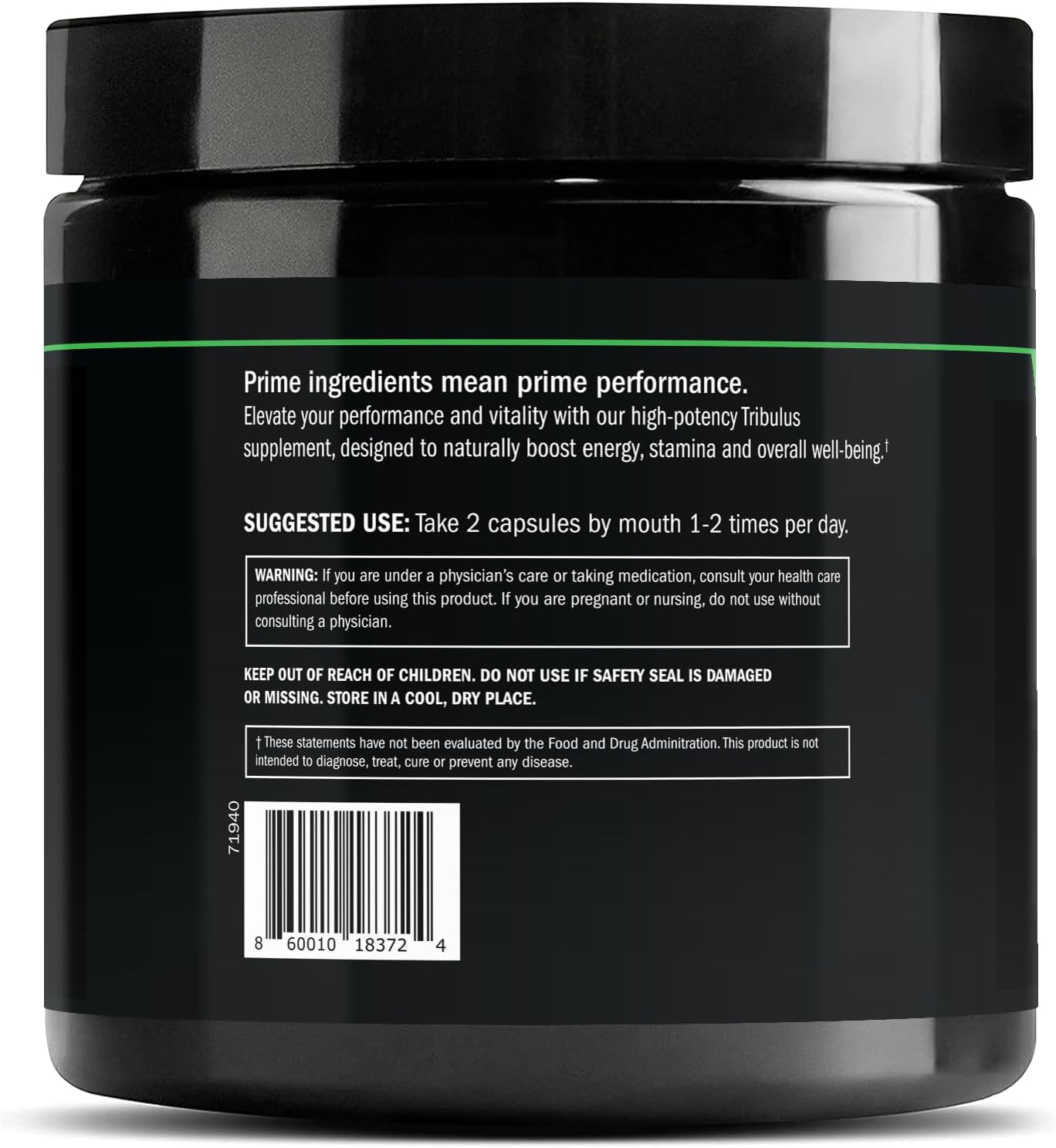 High Potency Prime Labs Tribulus Terrestris for Men - 1300mg with 95% Saponins - Boost Energy, Vitality, Strength - 120 Capsules