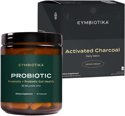 High Potency Probiotic & Activated Charcoal Liquid Supplement - Supports Digestion, Detox & Relief - 50 Billion CFU - Men & Women - Alleviate Gas & Bloating